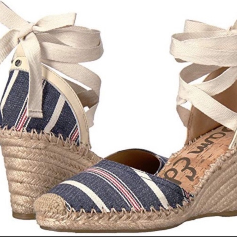 Sam Edelman, Patsy Espadrille, Stripe, size 9. (please see description for fit)